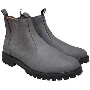 JBU Men Kai Water Resistant Chelsea Ankle Boots Size US 9M Grey Faux Leather